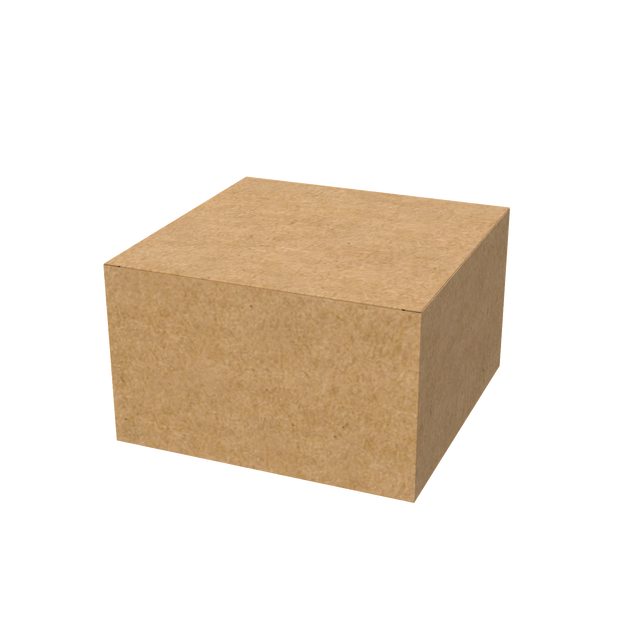 Natural kraft medium square cake box mailer closed for eco-friendly baked goods packaging