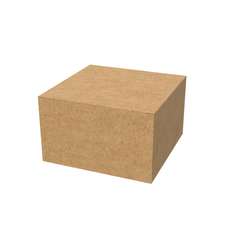 Natural kraft medium square cake box mailer closed for eco-friendly baked goods packaging