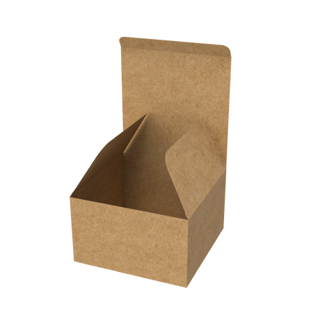 Natural kraft cake box mailer open to show spacious interior for presenting baked treats