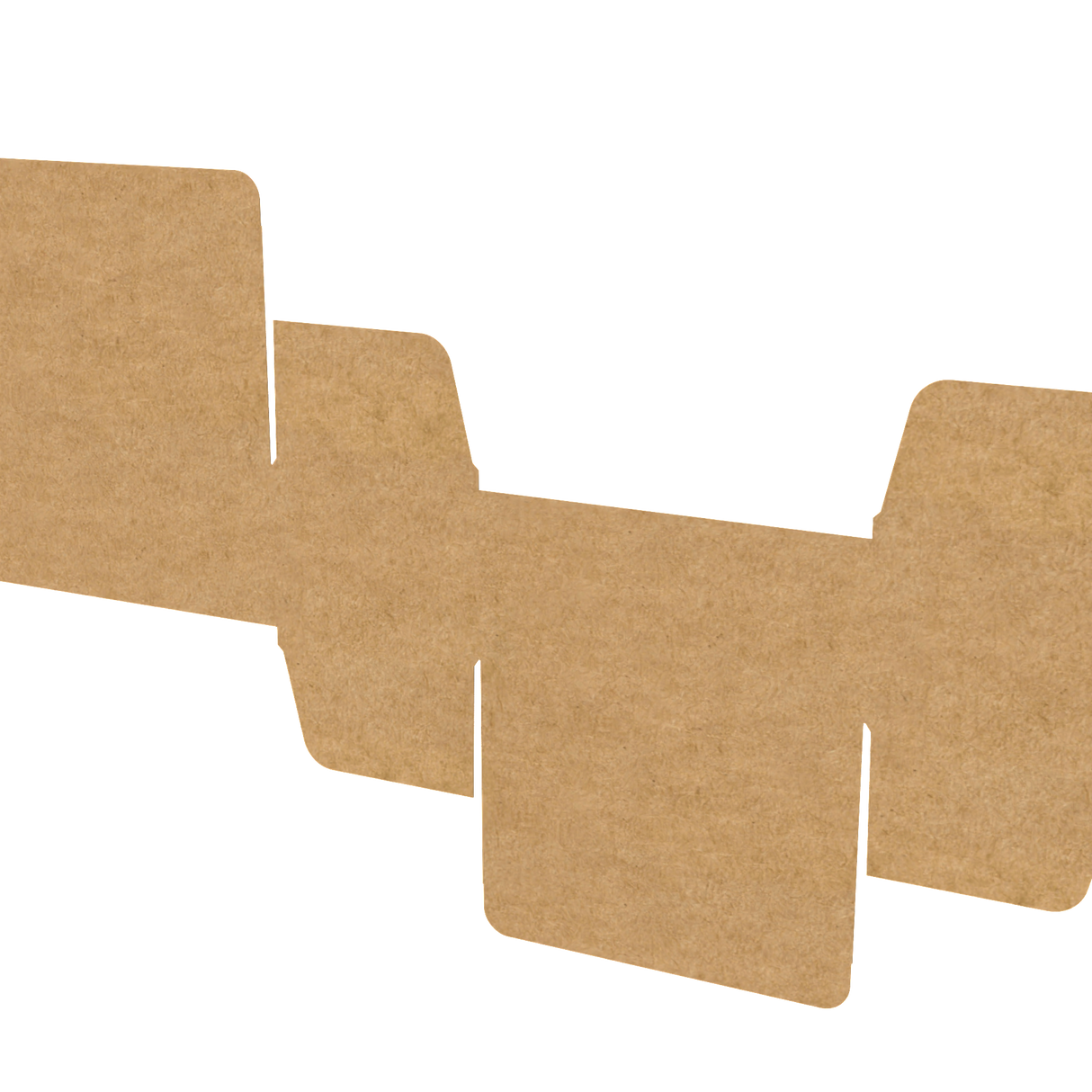 Natural kraft tube mailer box flat layout showing full structure for packaging overview