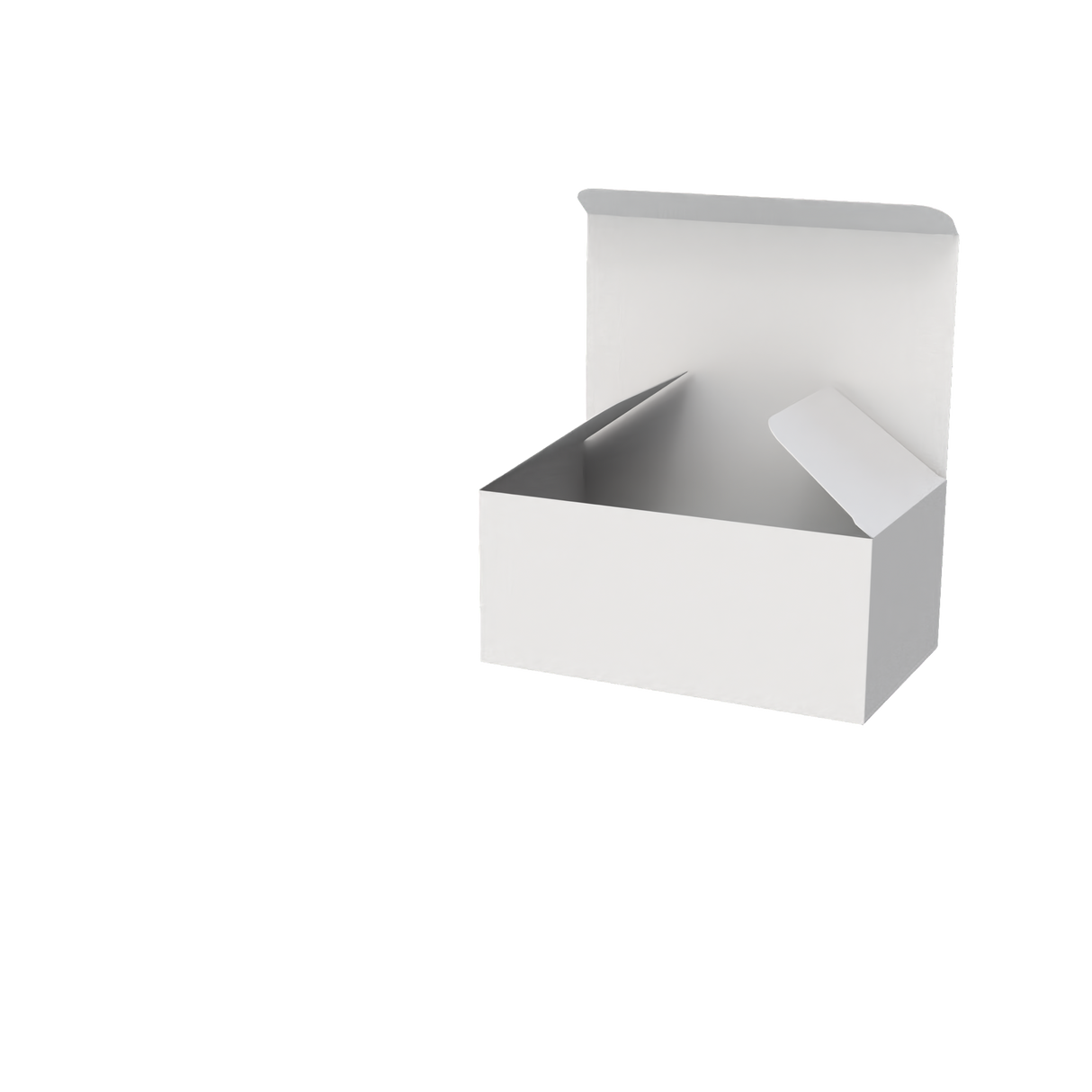 White medium tube mailer box open to show interior for rolled documents or prints