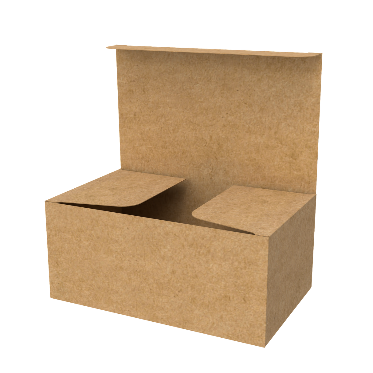 Natural kraft tube mailer box open to reveal interior space for secure rolled item packing