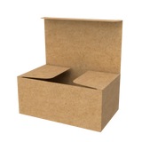 Natural kraft tube mailer box open to reveal interior space for secure rolled item packing