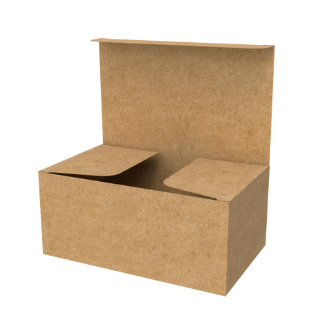 Natural kraft tube mailer box open to reveal interior space for secure rolled item packing