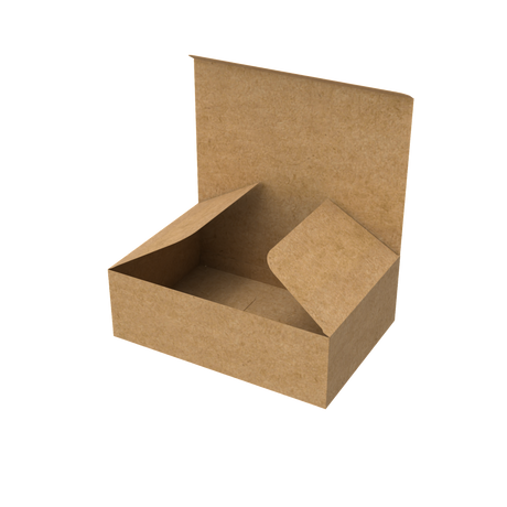 Natural kraft medium e-commerce mailer box open to reveal interior for packaging versatility
