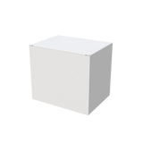 White cardboard mug box closed for protective shipping and gift packaging