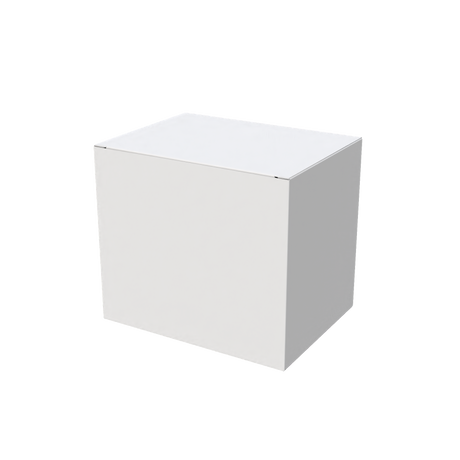 White cardboard mug box closed for protective shipping and gift packaging