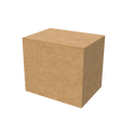 Natural kraft cardboard mug box closed for eco-friendly gift packaging and shipping