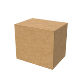 Natural kraft cardboard mug box closed for eco-friendly gift packaging and shipping