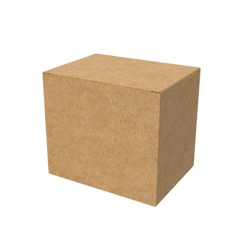 Natural kraft cardboard mug box closed for eco-friendly gift packaging and shipping