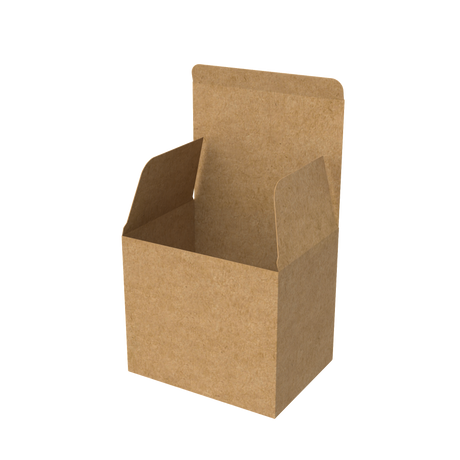 Natural kraft mug box open to reveal secure interior for safe mug shipping