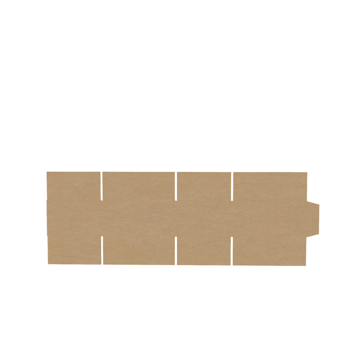 Small e-commerce shipping carton flat layout showing full box structure and design