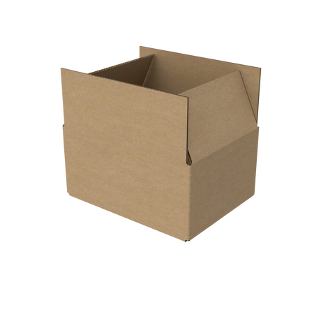 Small e-commerce shipping carton open to show interior for lightweight product packing