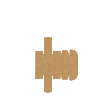 Natural kraft tube mailer box flat view showing full layout for packaging and assembly reference