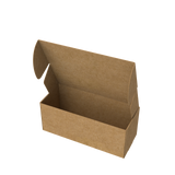 Natural kraft tube mailer box open to show secure interior for artwork and document shipping