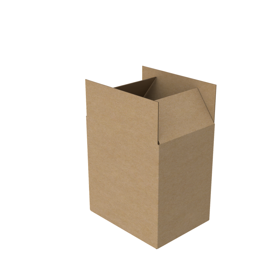 Natural kraft book and wine box open to reveal interior suited for bottles or gift sets