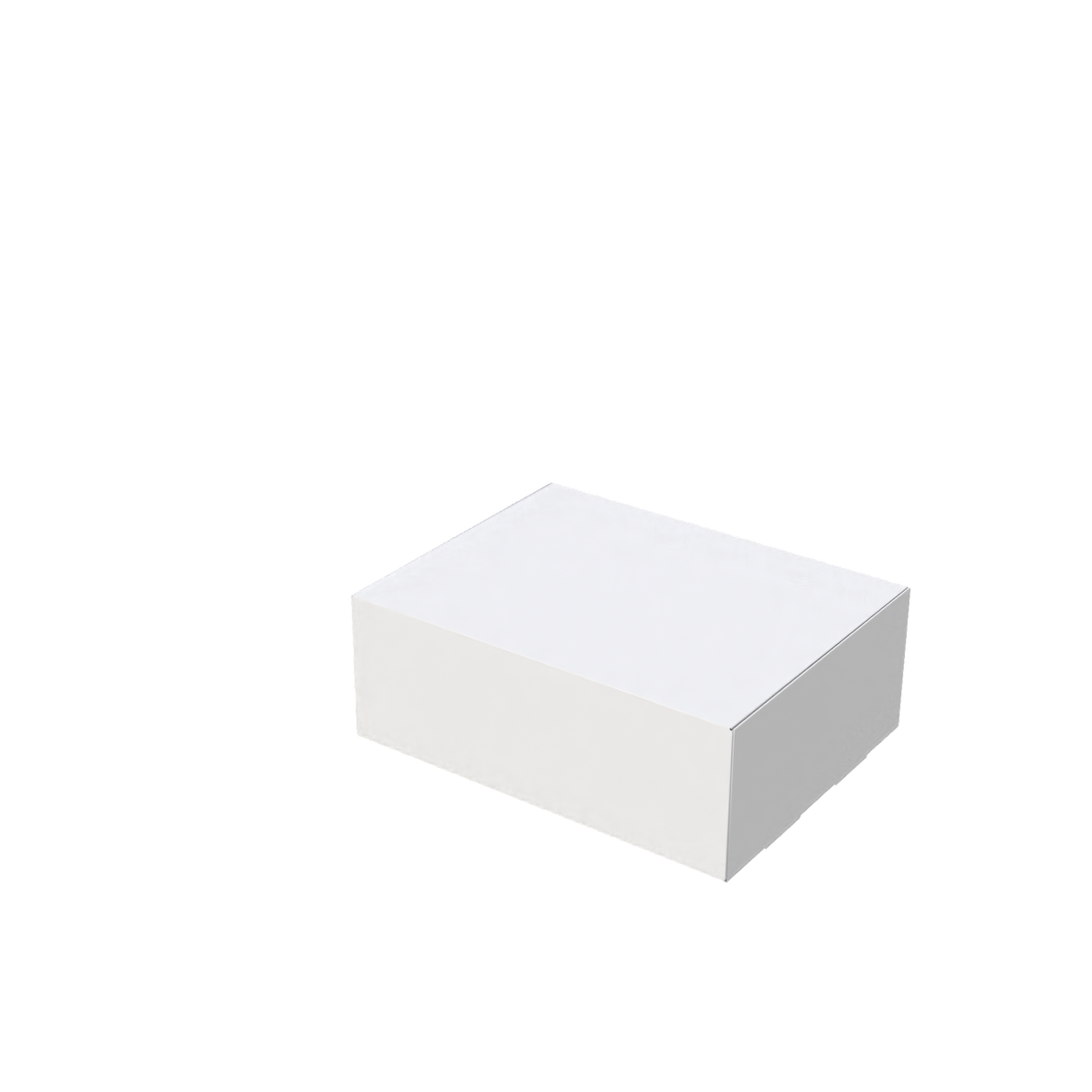 White durable universal mailer box closed for secure e-commerce packaging and delivery