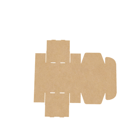 Natural kraft mailer box flat layout displaying full structural design for packaging reference