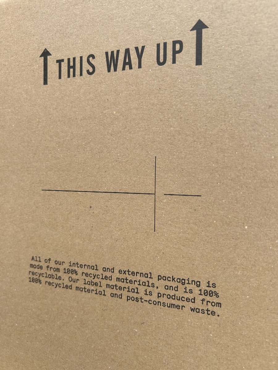 Recyclable corrugated and recycled-fibre box